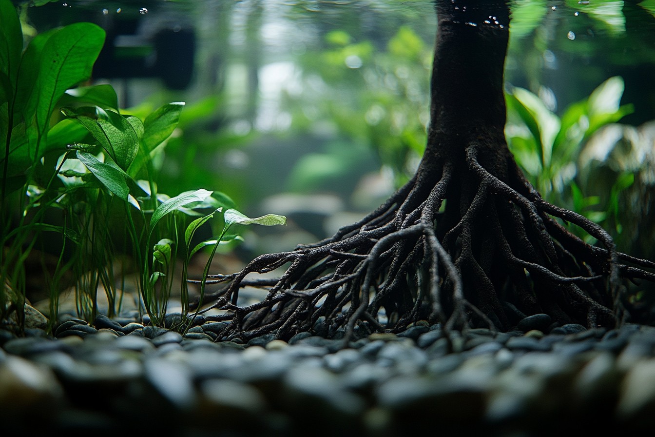 Transform your aquarium with mangrove roots! Discover design tips for dramatic aquascapes, optimal tank care, and trending styles. Create a stunning aquatic environment today. #Method #Using #Mangrove #Roots #Creating #Aquascaping #TankCare #Trends